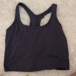 Charcoal Racerback Crop Tank Top